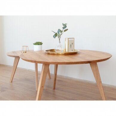Kavos staliukas, natūralaus ąžuolo, 41,5x70x70 cm 3