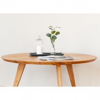 Kavos staliukas, natūralaus ąžuolo, 41,5x70x70 cm 1