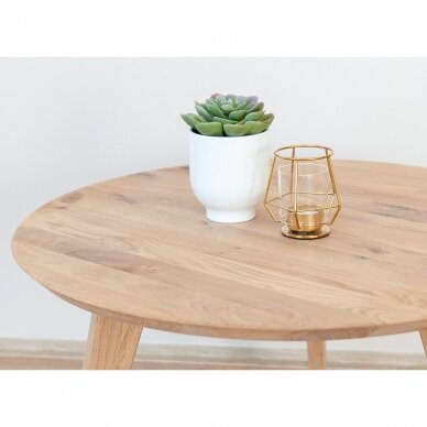 Kavos staliukas, natūralaus ąžuolo, 41,5x70x70 cm