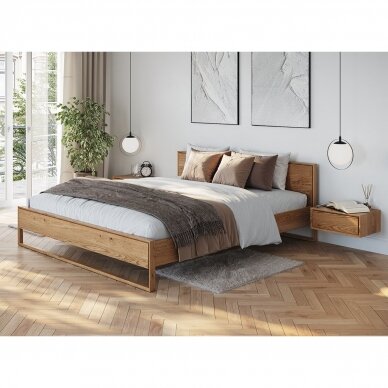 Spintelė prie lovos, natūralaus ąžuolo, 19x50x35 cm