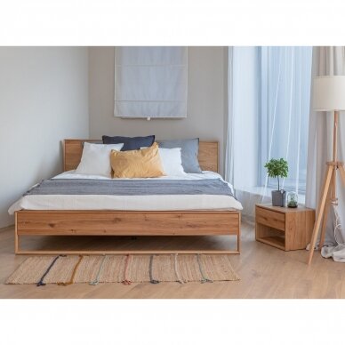 Spintelė prie lovos, natūralaus ąžuolo, 35x50x35 cm 1