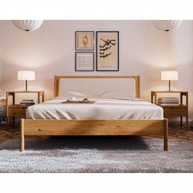 Spintelė prie lovos, natūralaus ąžuolo, 64x60x36 cm 9